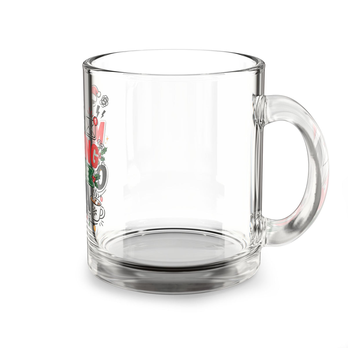 Modern Day Christmas Glass Mug  10ozGlass Mug - "This Meeting Could Be Cocoa" Holiday Coffee Cup