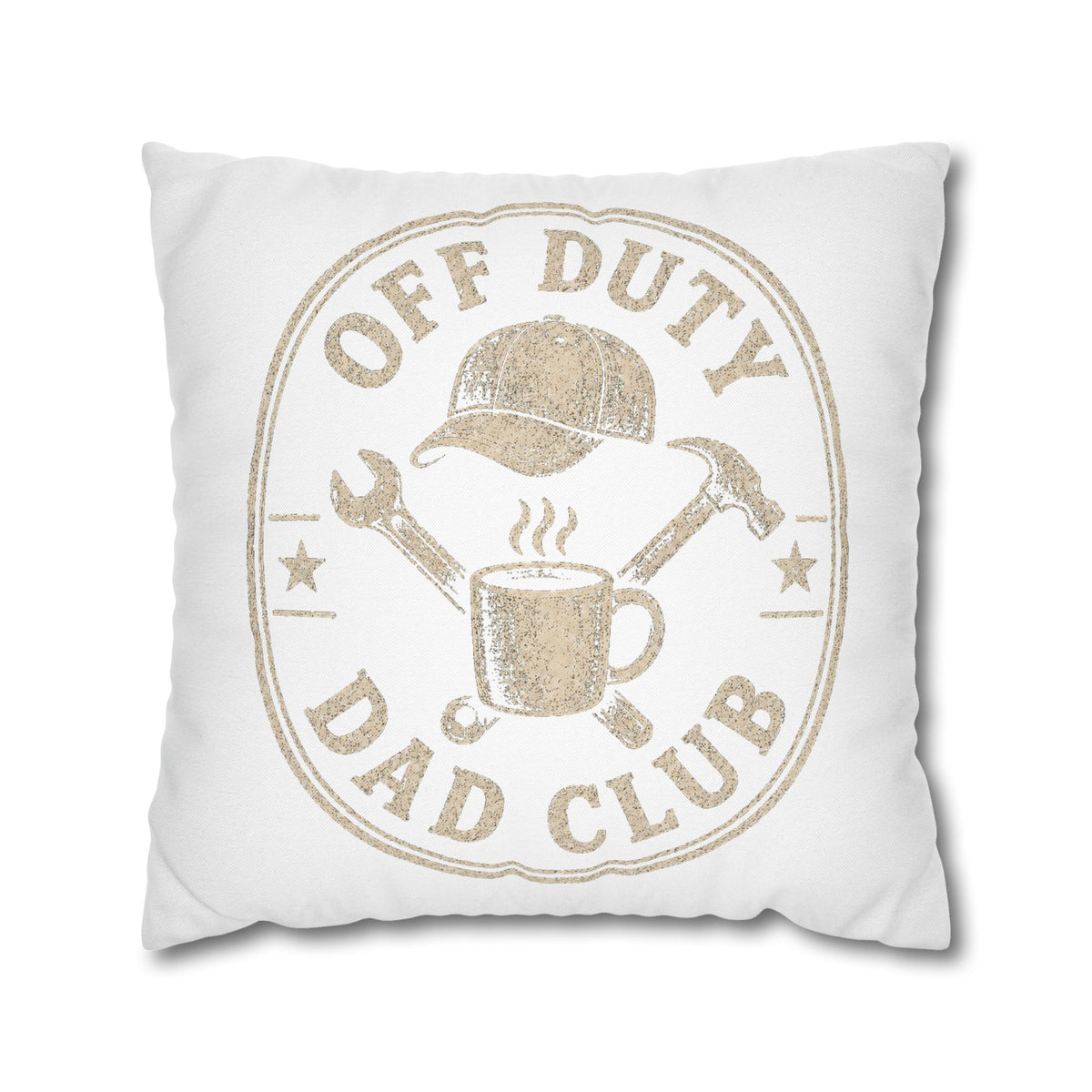 Off Duty Dad Club Pillowcase — Decorative Throw Pillow Cover for Father’s Day Milo Bailey Dog Dad Mom