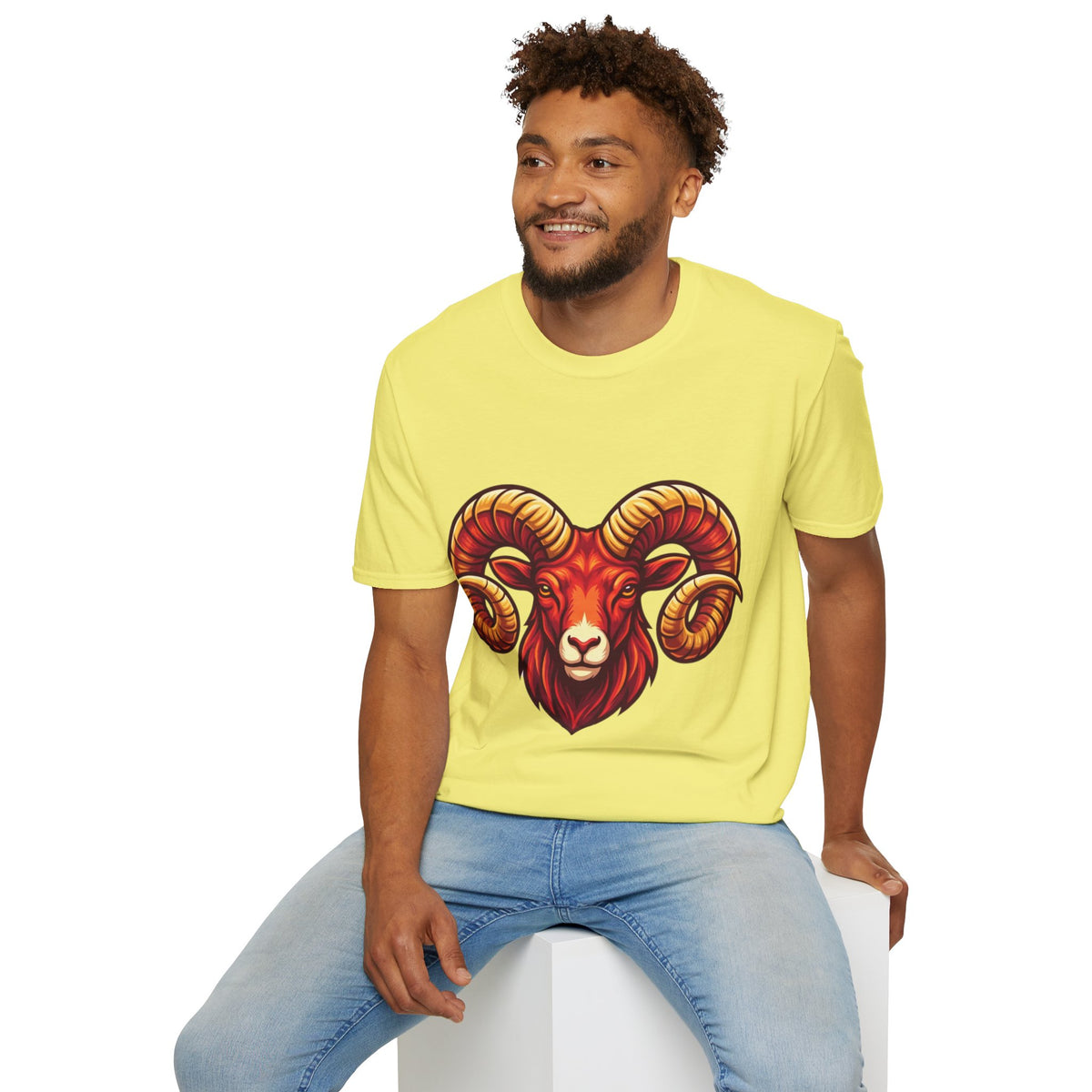 Aries Zodiac Ram Skull T-Shirt — Bold Goat Horn Graphic Tee (Aries/Zodiac)