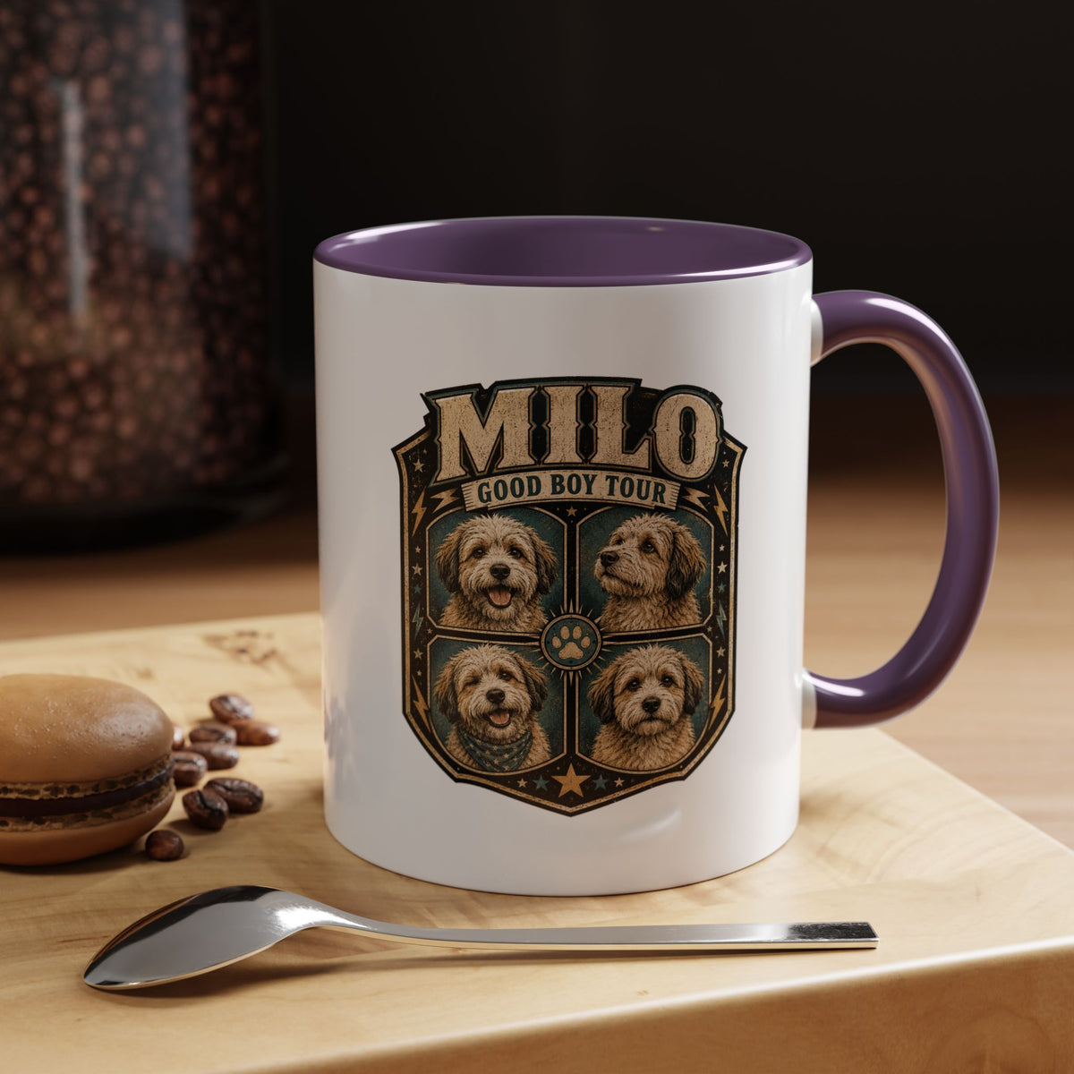 Milo Bailey Dog Dad Mom Milo 'Good Boy Tour' Accent Coffee Mug – Personalized Dog Lover Gift