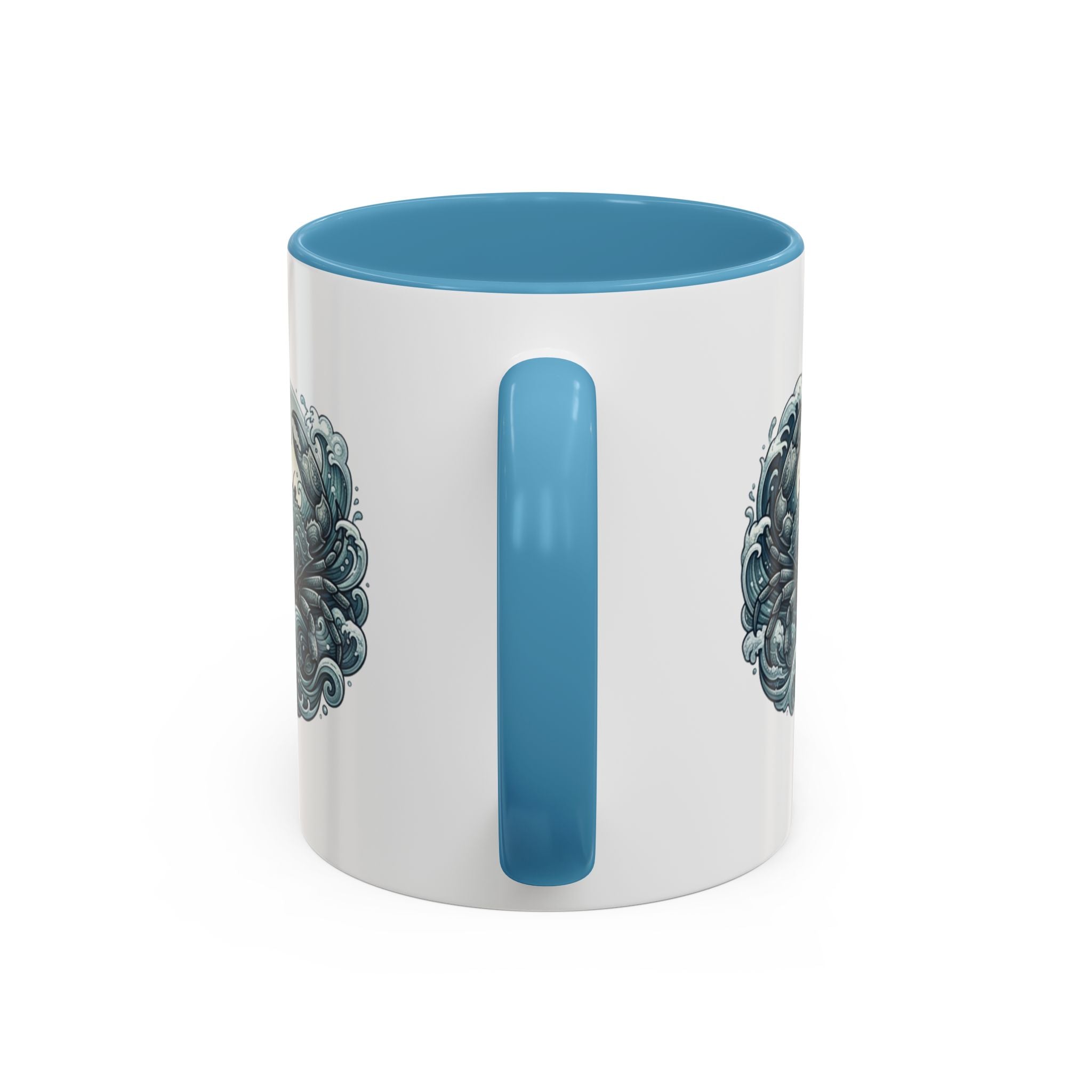Crab Wave Accent Coffee Mug — Nautical Ocean Art