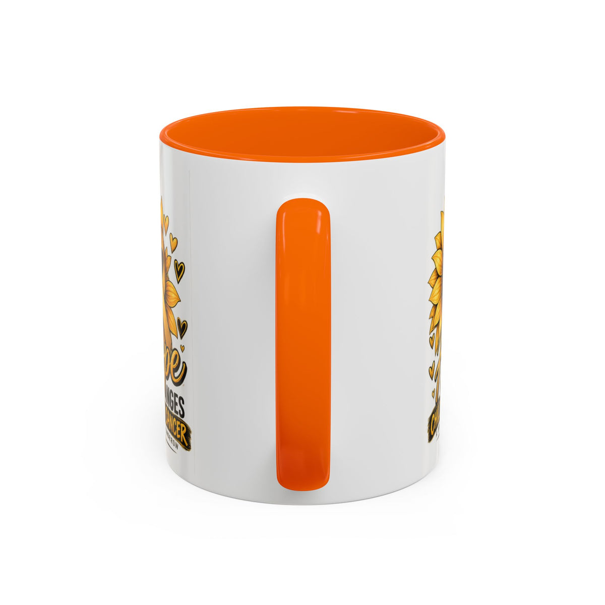 Hope Changes Childhood Cancer Mug – Gold Ribbon Sunflower Accent Coffee Cup (11/15oz)