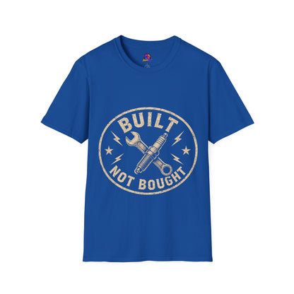 T-Shirt — "Built Not Bought" Vintage Mechanic Graphic