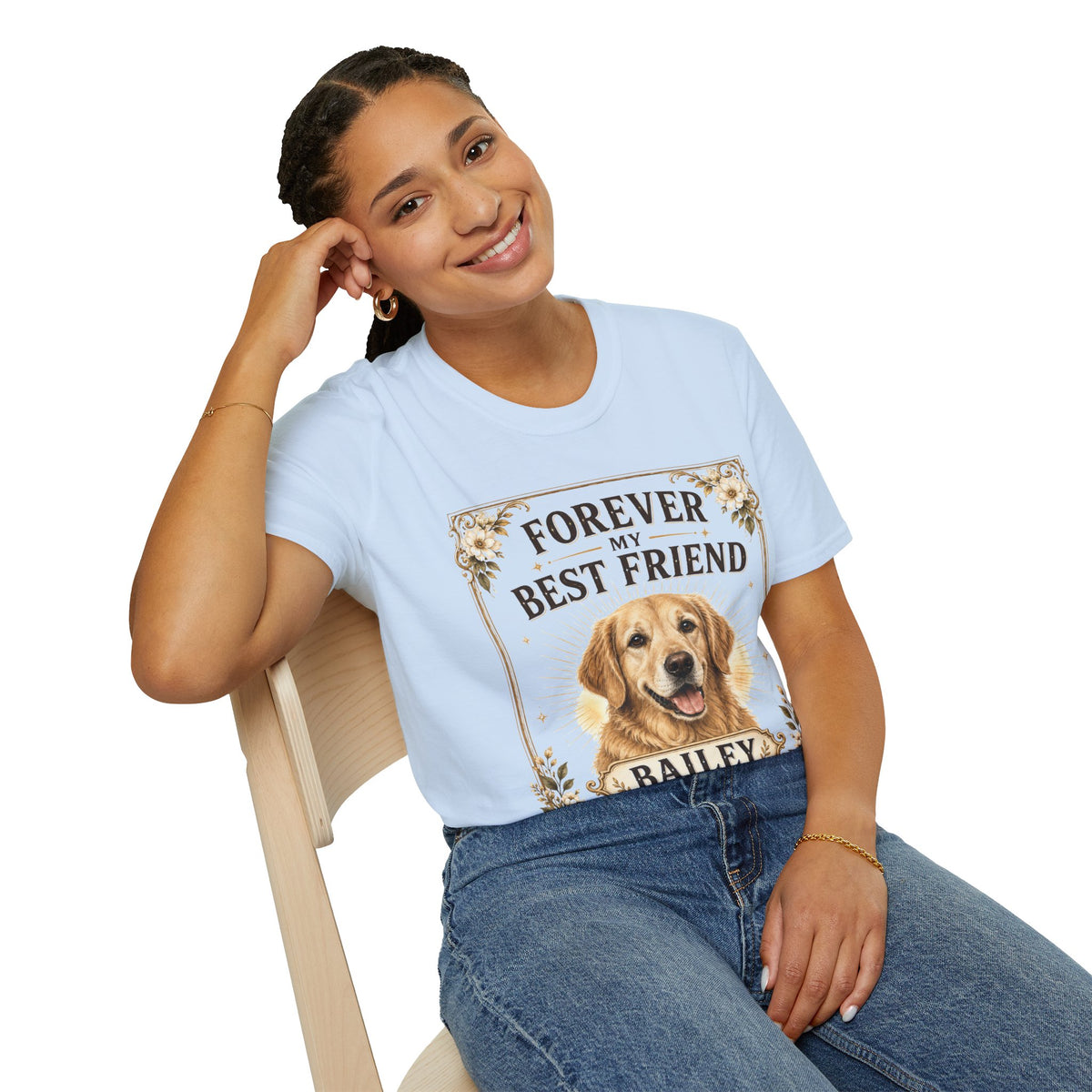 Forever My Best Friend Dog T-Shirt — Personalized Golden Retriever Tribute
