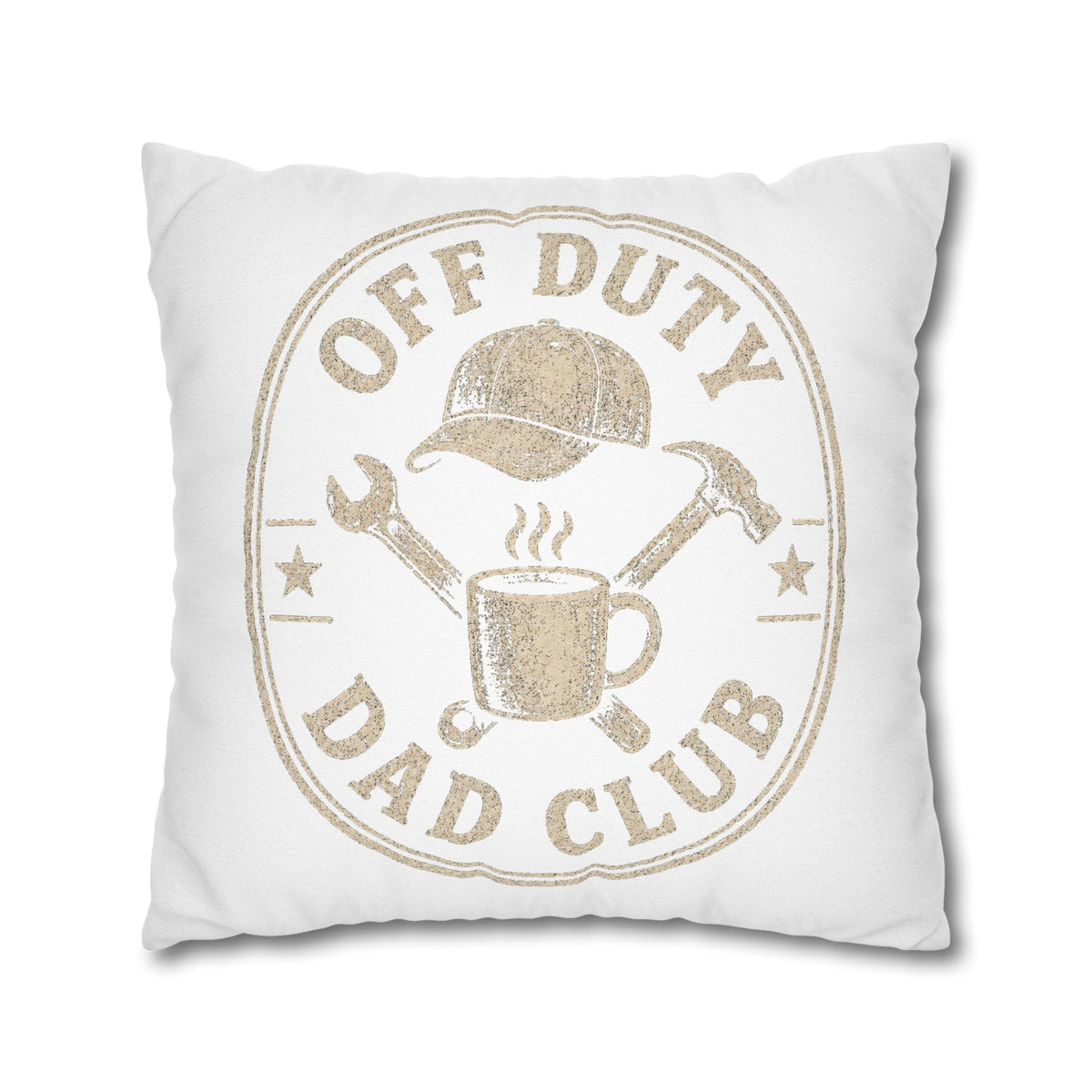 Off Duty Dad Club Pillowcase — Decorative Throw Pillow Cover for Father’s Day Milo Bailey Dog Dad Mom