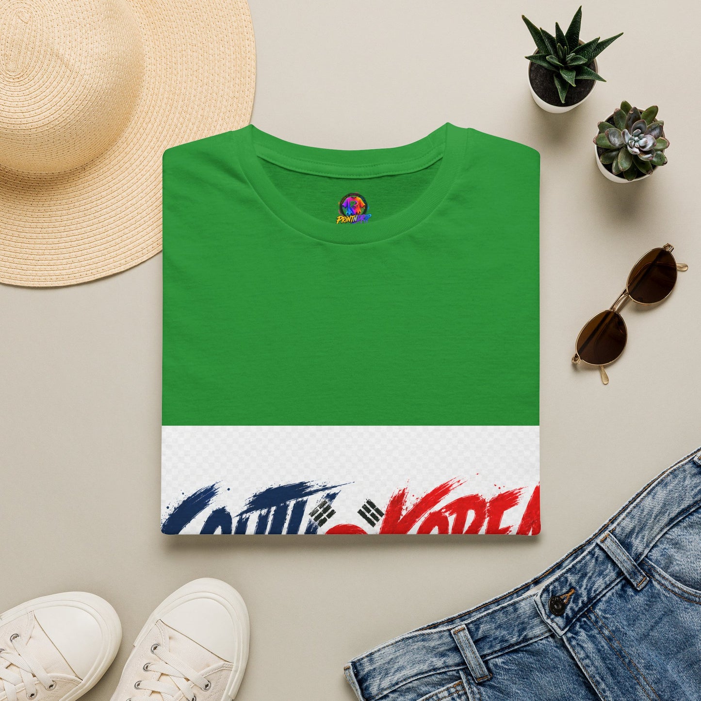 South Korea Flag Brushstroke T-Shirt — Patriotic Korean Travel Tee