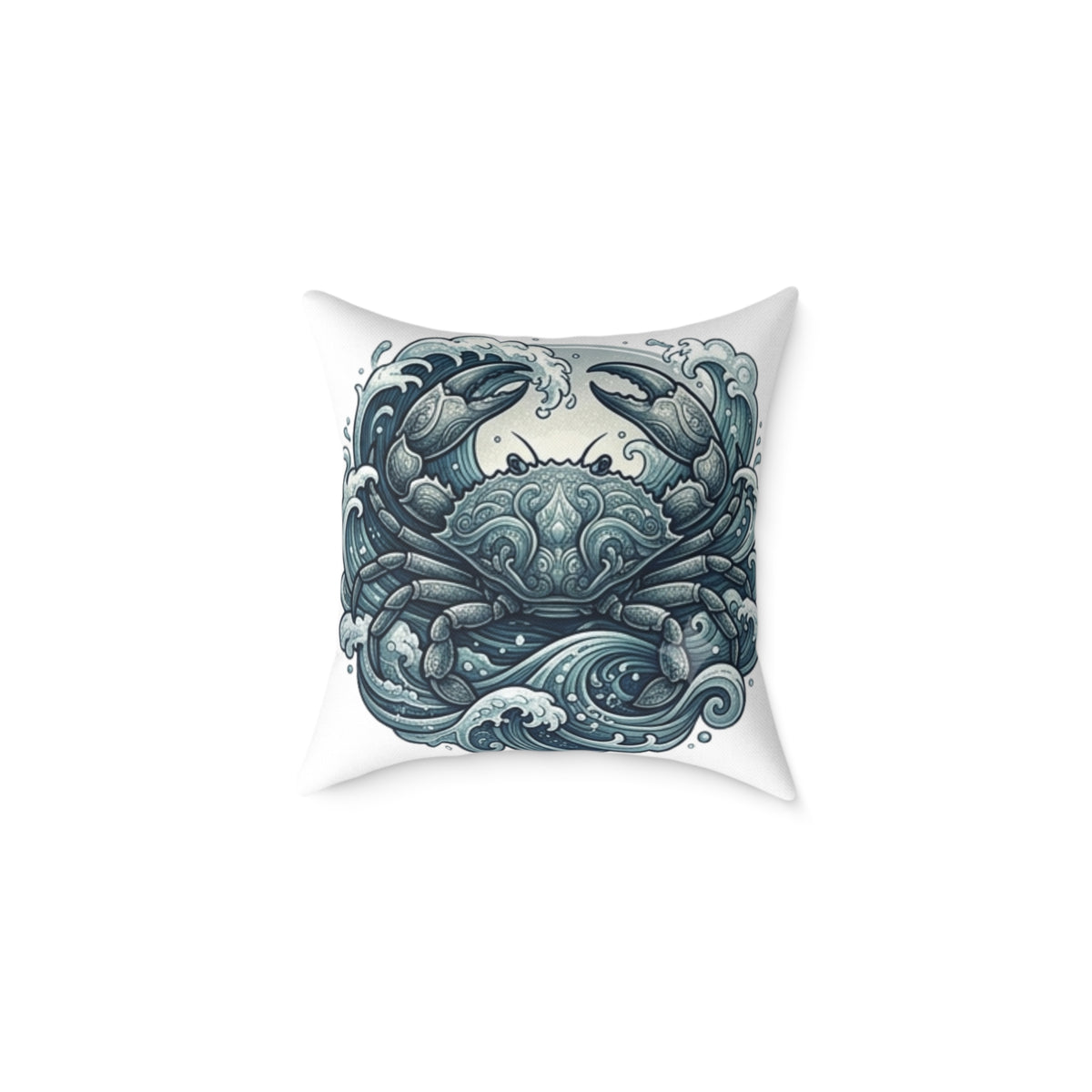 Cancer Zodiac Crab Ocean Art Pillow — Nautical Decorative Throw Pillow