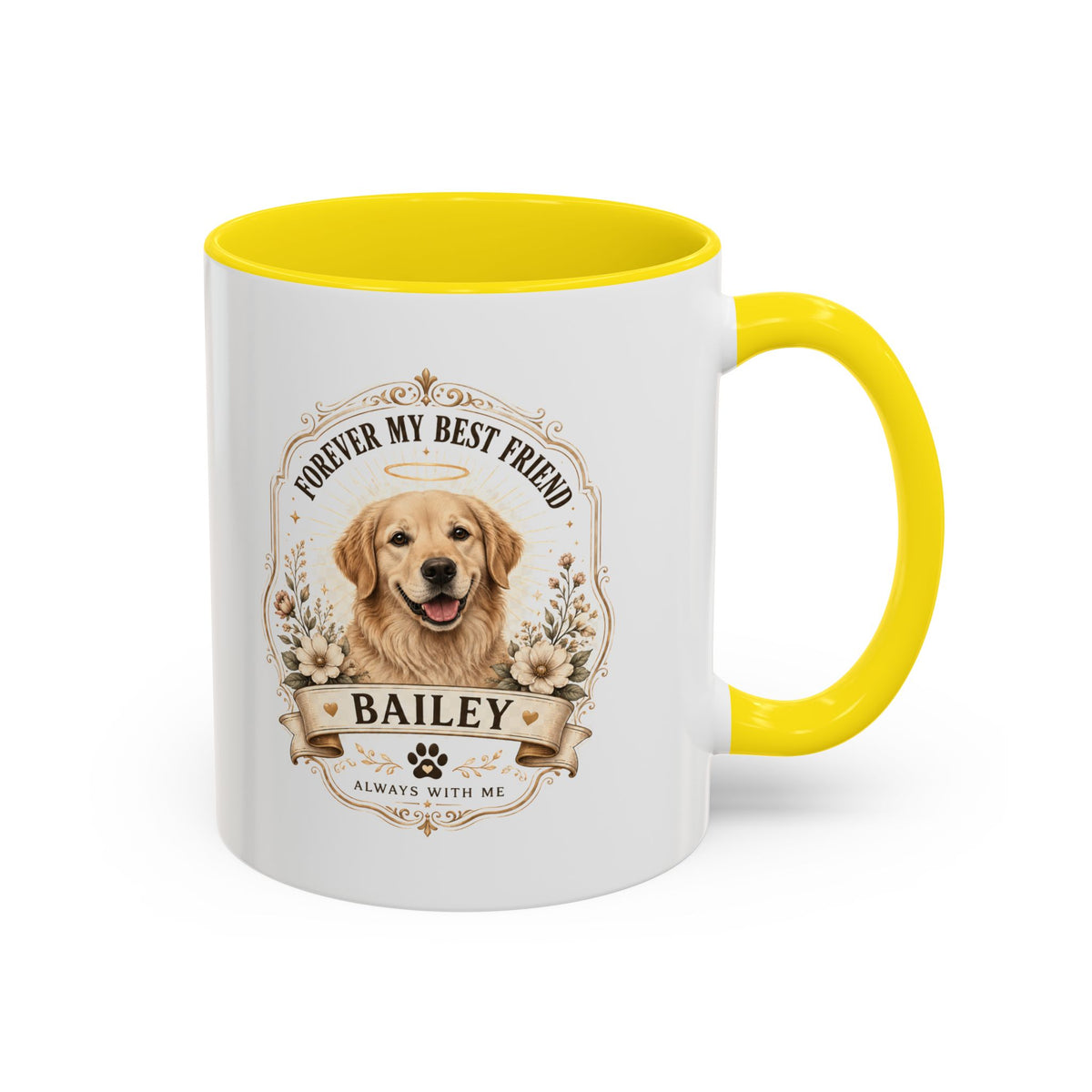 Milo Bailey Dog Dad Mom Dog Memorial Coffee Mug — "Forever My Best Friend" Personalized Golden Retriever