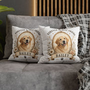 Dog Portrait Pillowcase Milo Bailey Dog Dad Mom— "Forever My Best Friend" Personalized Pet Throw Pillow