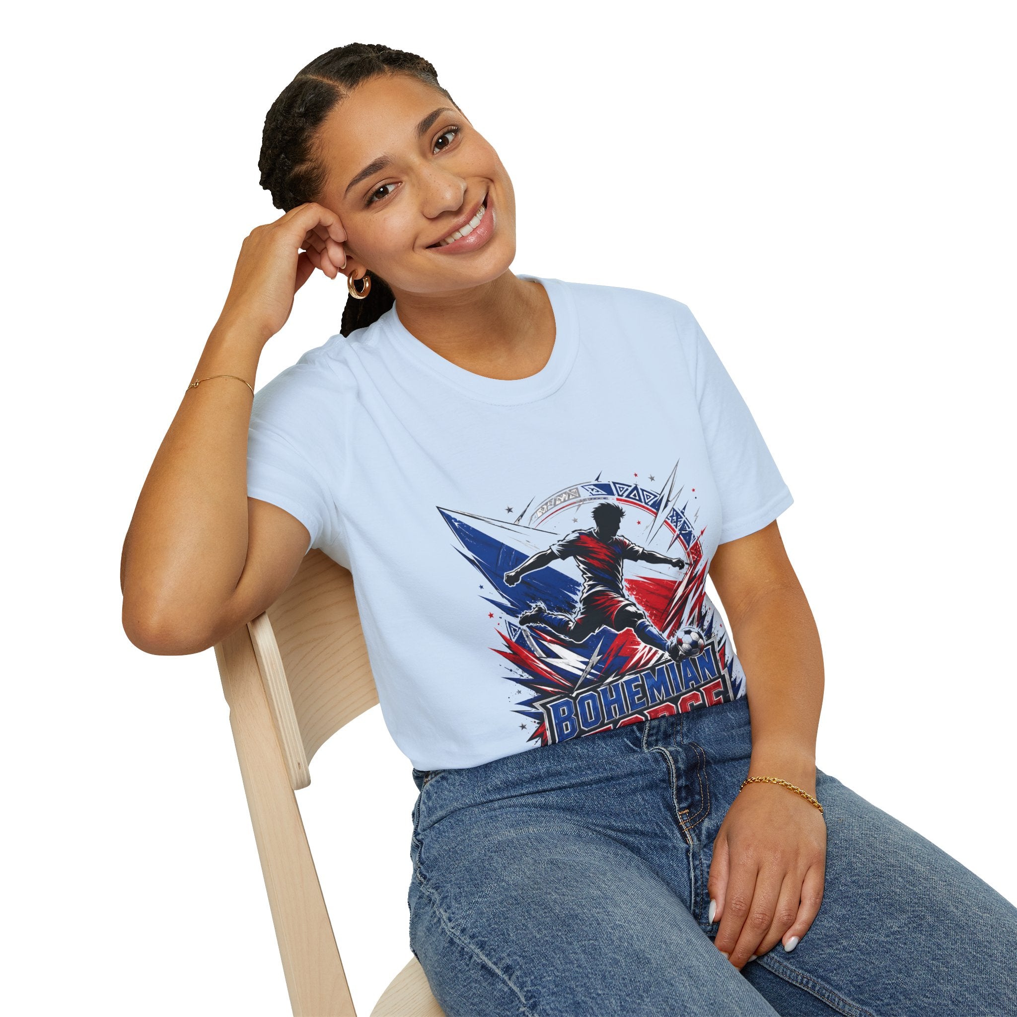 Czechia Bohemian Force Graphic T‑Shirt — Energetic Soccer Player Silhouette