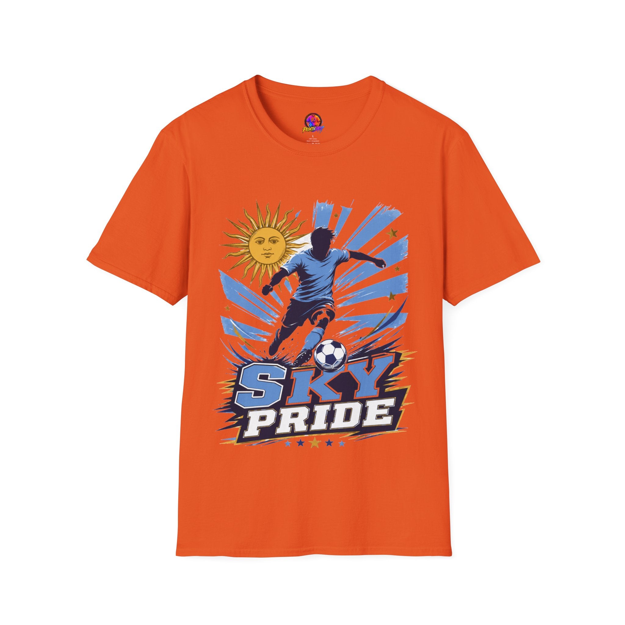 Uruguay Soccer Sky Pride T-Shirt — Argentina Sun Football Graphic Tee