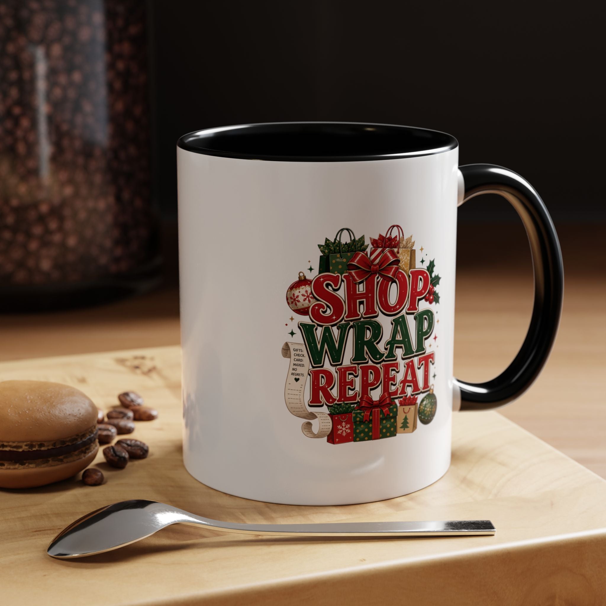 Shop Wrap Repeat Christmas Accent Coffee Mug