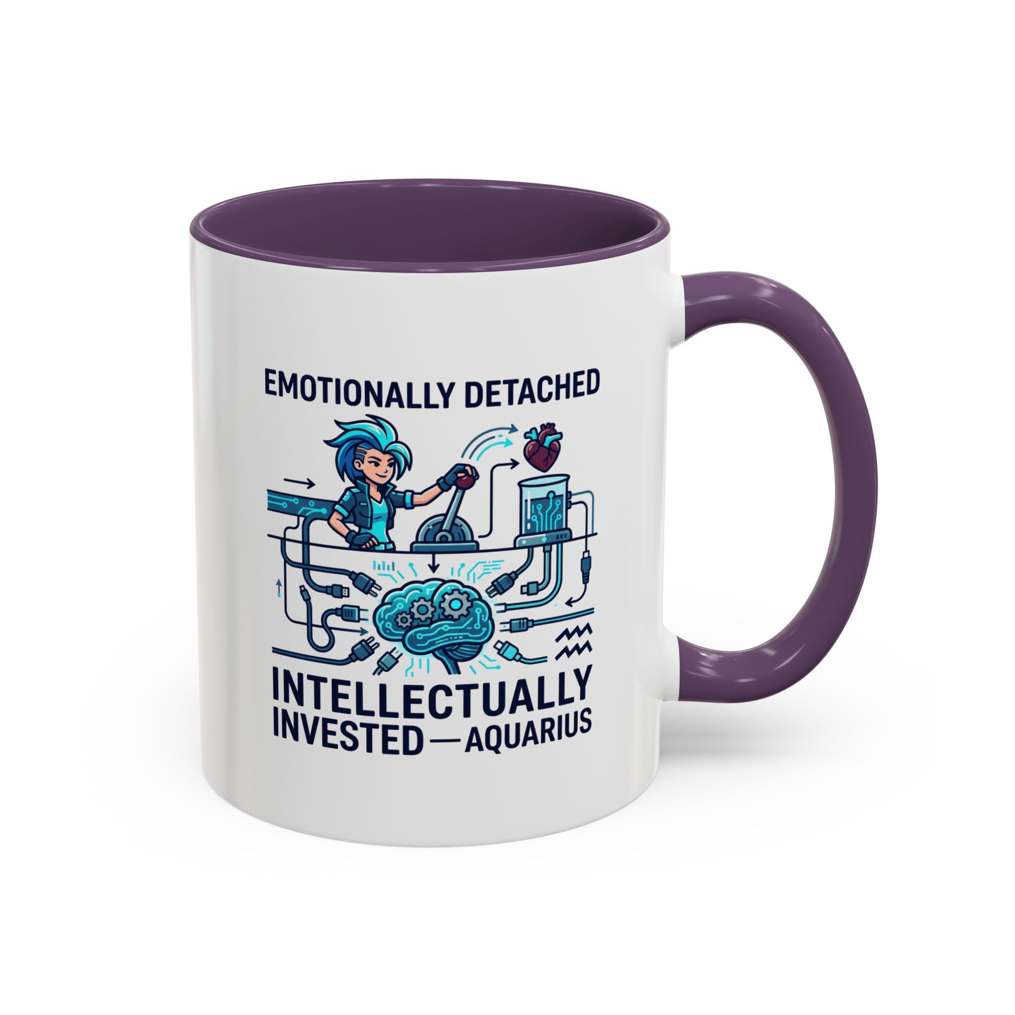 Aquarius Coffee Mug - "Emotionally Detached, Intellectually Invested" Accent Mug 11oz