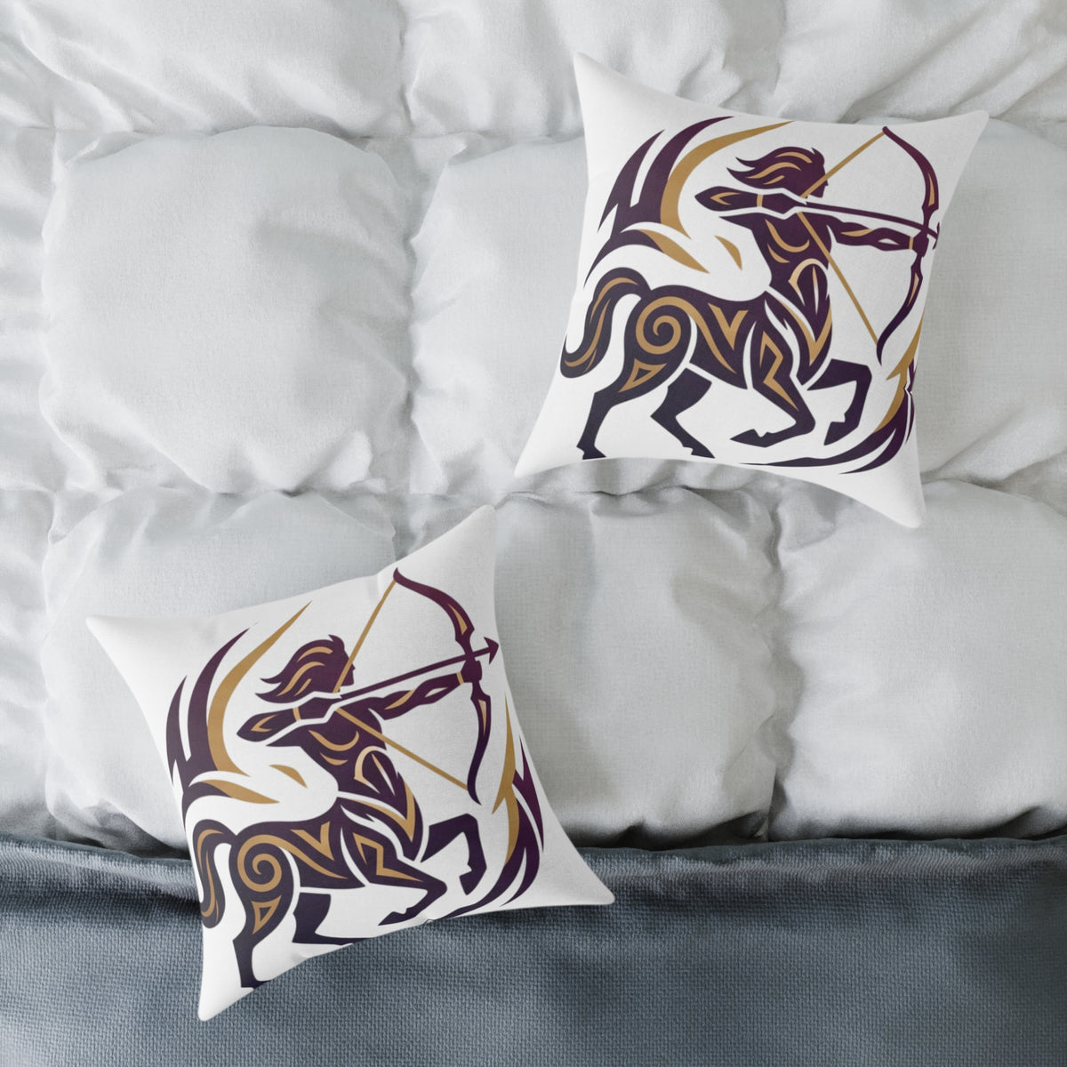 Sagittarius Zodiac Archer Square Poly Canvas Pillow