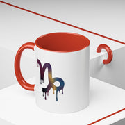 Capricorn Drip Accent Coffee Mug — Zodiac Symbol Gradient
