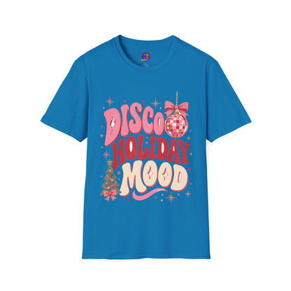 Disco Holiday T-Shirt — Retro Pink Disco Ball Christmas Tee