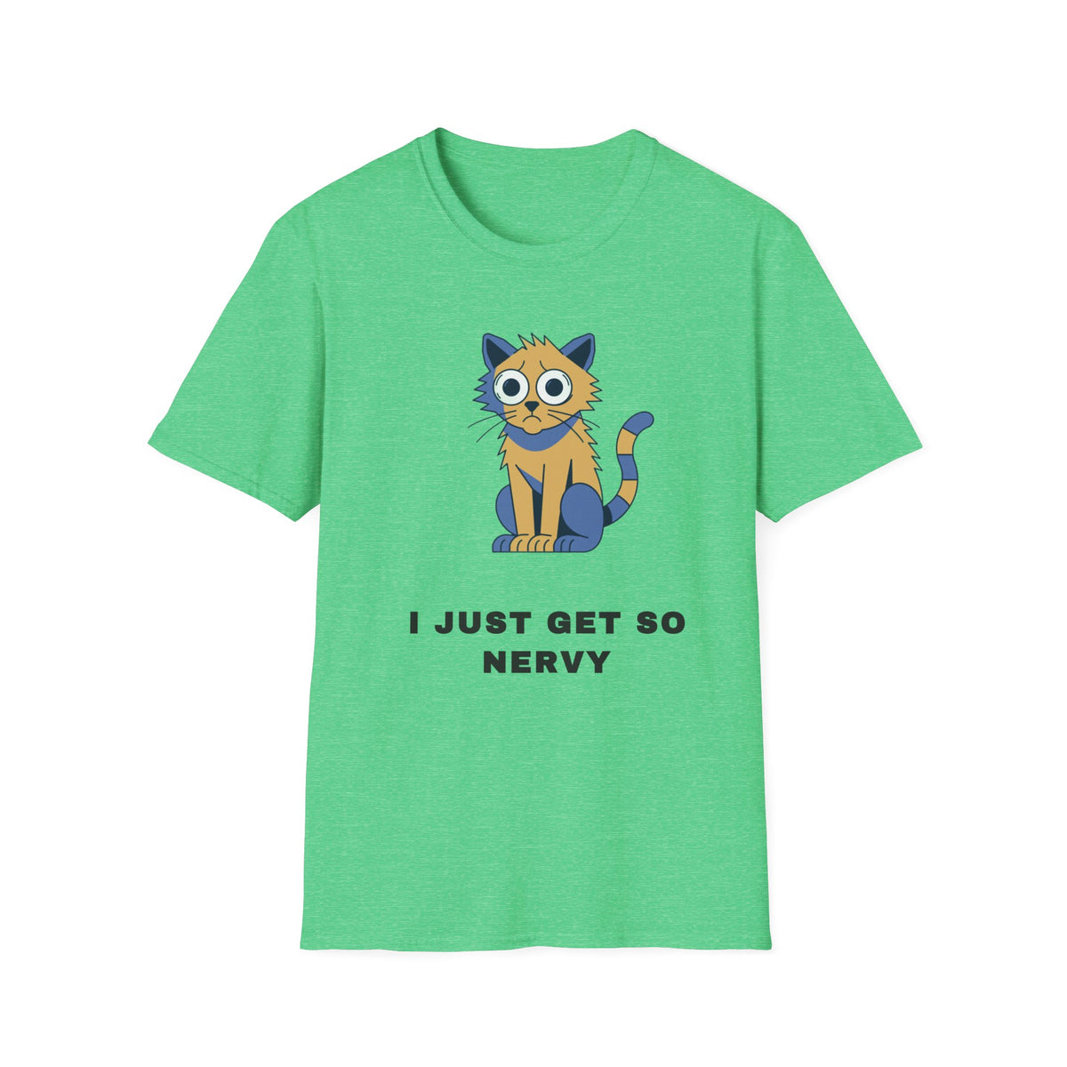 I Just Get So Nervy Cat T-Shirt — Cute Anxious Cat Graphic Tee - Trending Now - September 2026