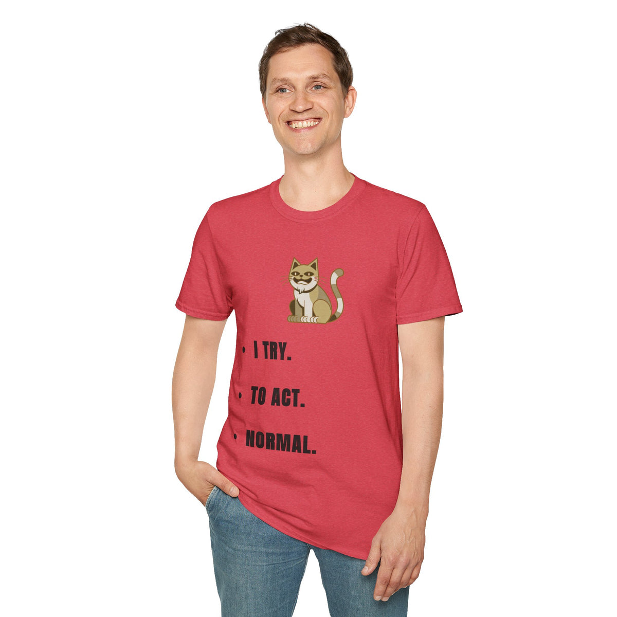 I Try Cat T-Shirt — Cute Cat Illustration Tee with "I Try." Text - Trending Now - September 2026