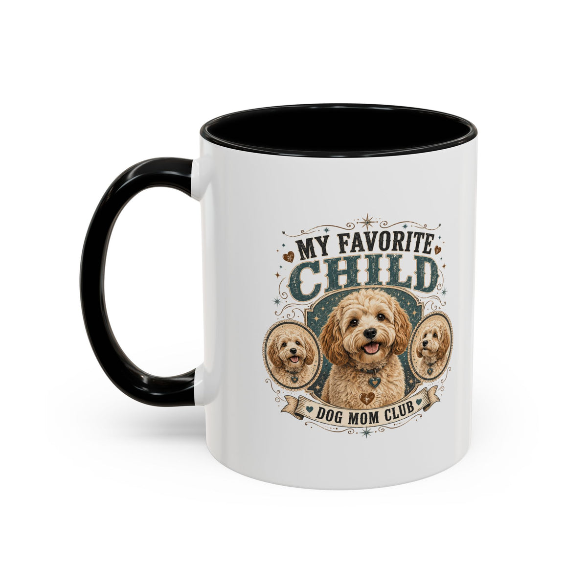Milo Bailey Dog Dad Mom Dog Mom Coffee Mug — “My Favorite Child” Doodle Dog Portrait Accent Mug
