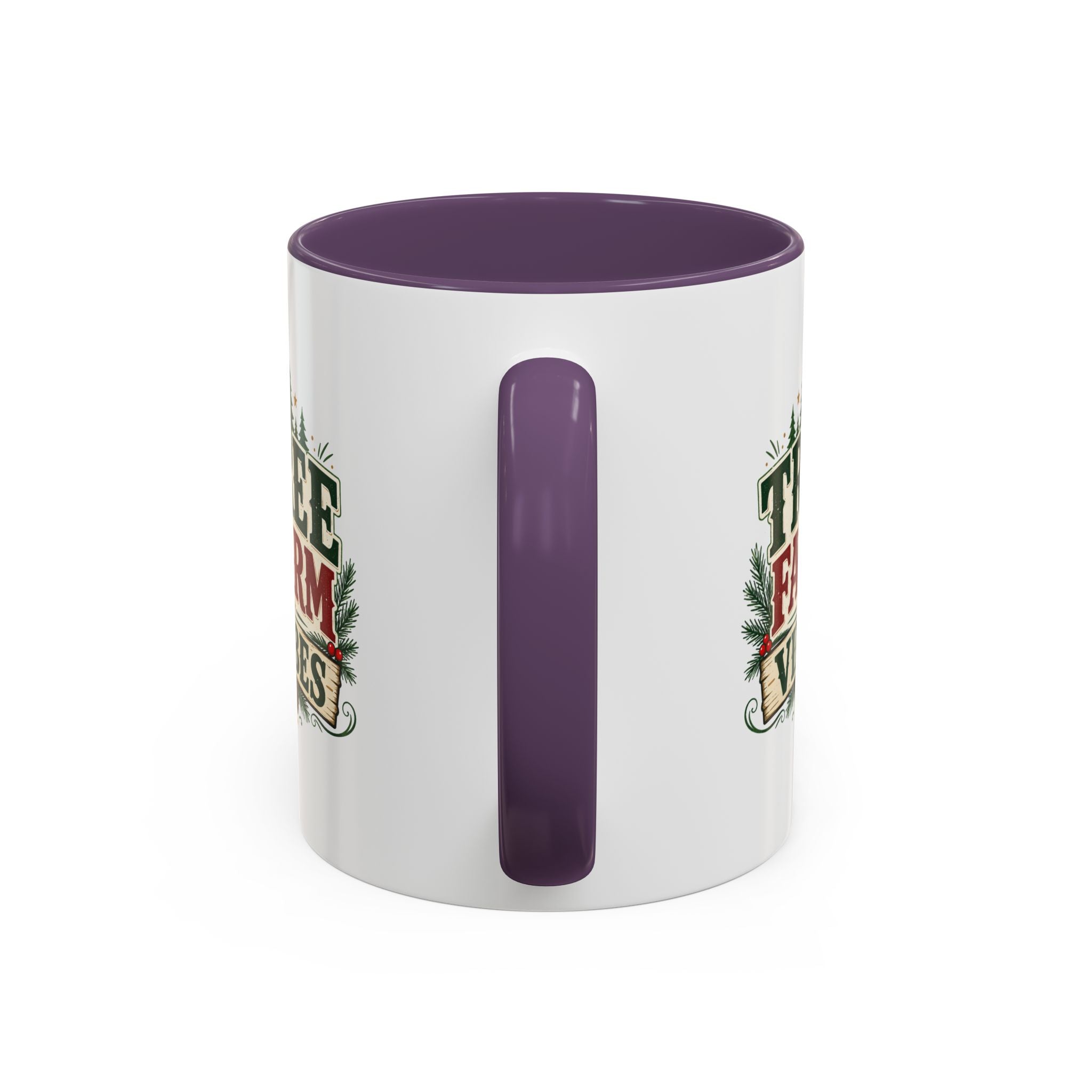Tree Farm Vibes Accent Coffee Mug — Rustic Christmas Holiday Coffee Cup