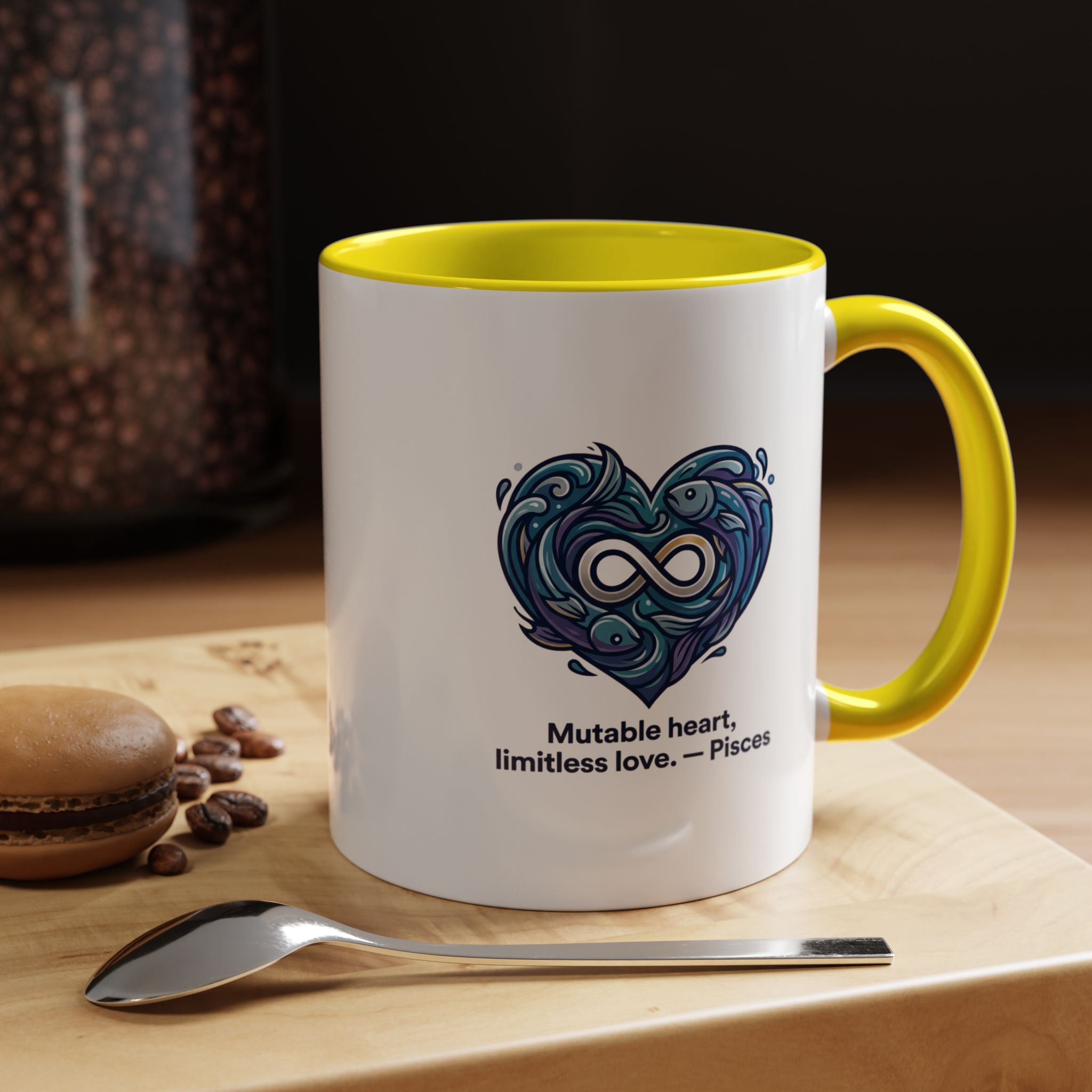Pisces Heart Coffee Mug — "Mutable heart, limitless love" Zodiac Gift