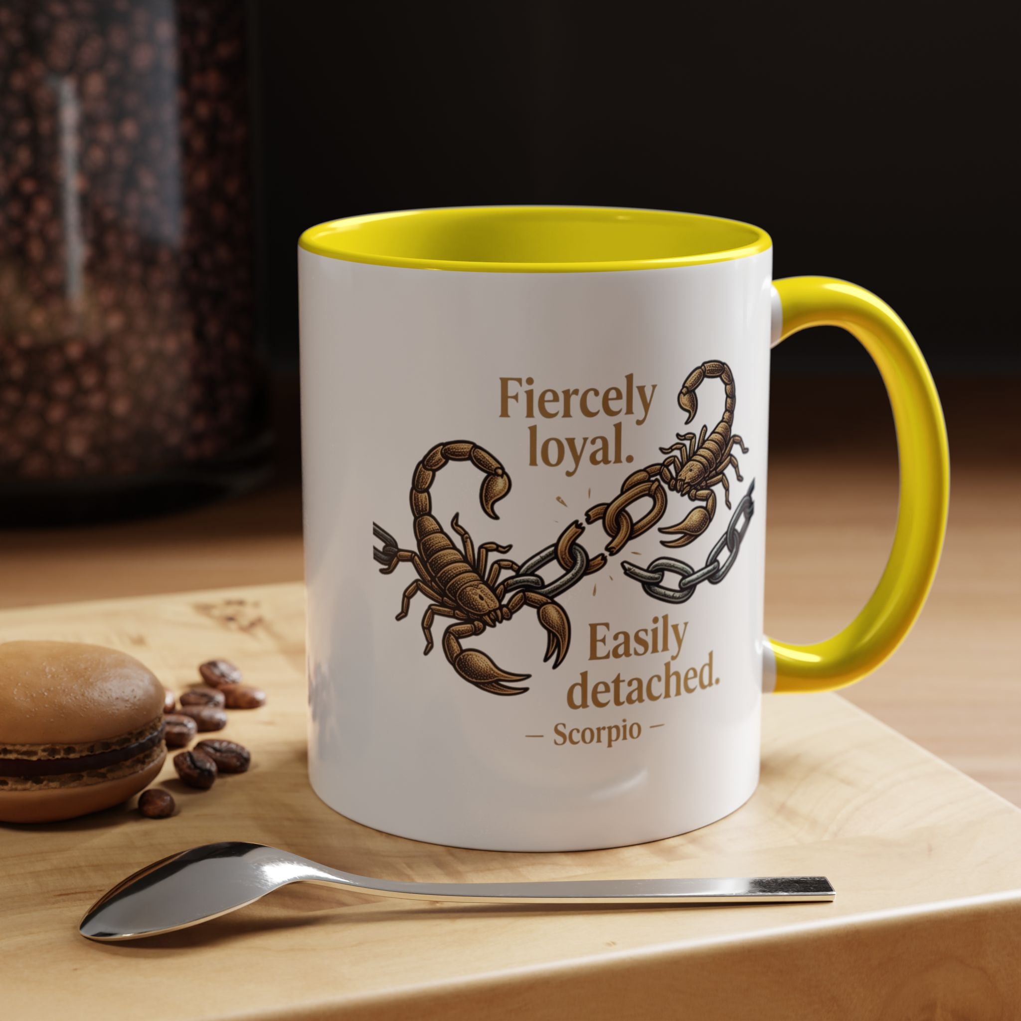 Scorpii Coffee Mug — "Fiercely Loyal, Easily Detached" Accent Mug