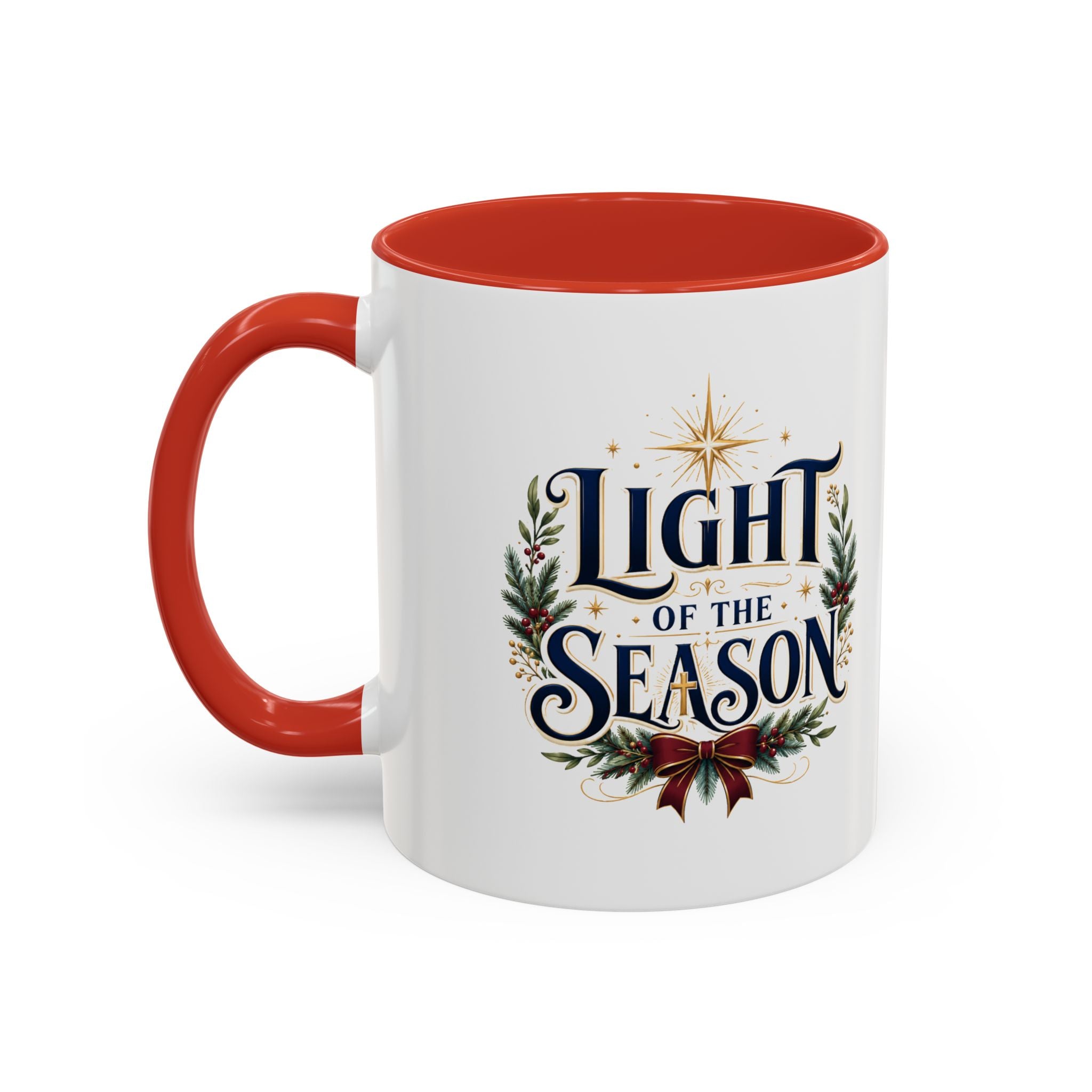 Christmas Light of the Season Accent Coffee Mug — Holiday Christmas Tea Cup