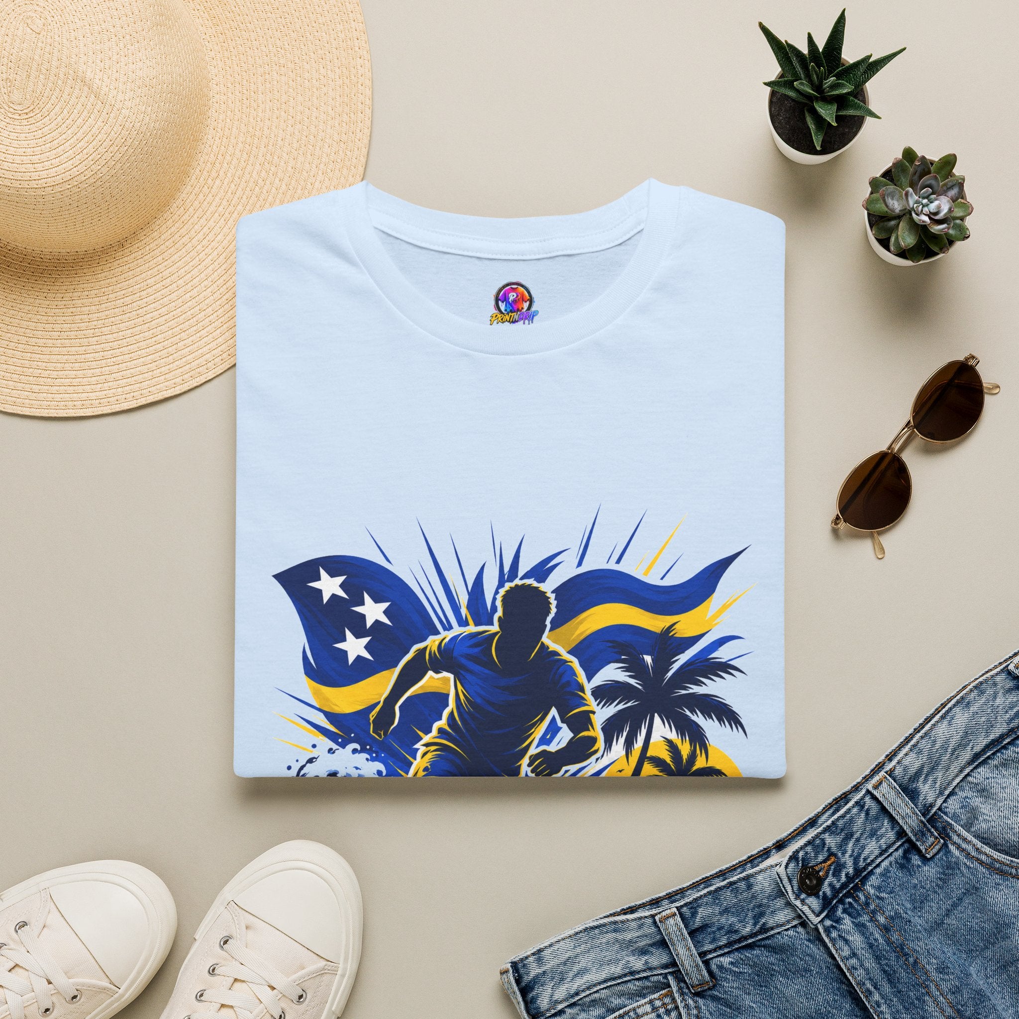 Curacao Island Victory T-Shirt — Tropical Surf Soccer Graphic Tee