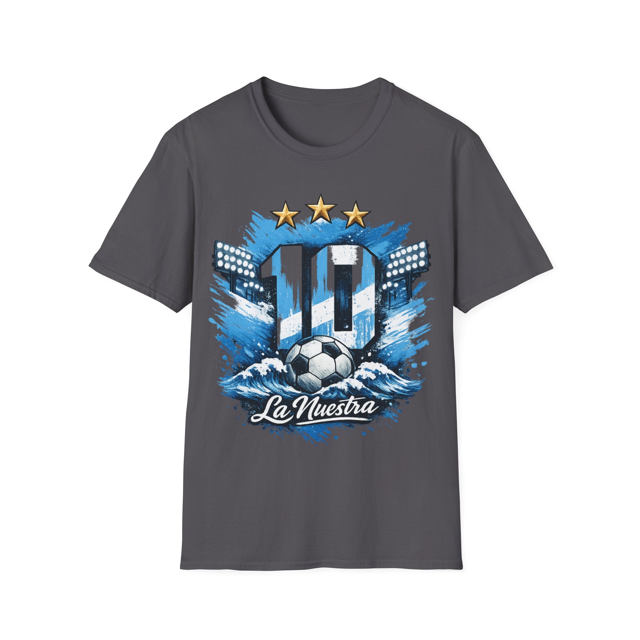 Argentina Soccer Fan T-Shirt — 'La Nuestra' #10 Jersey Design