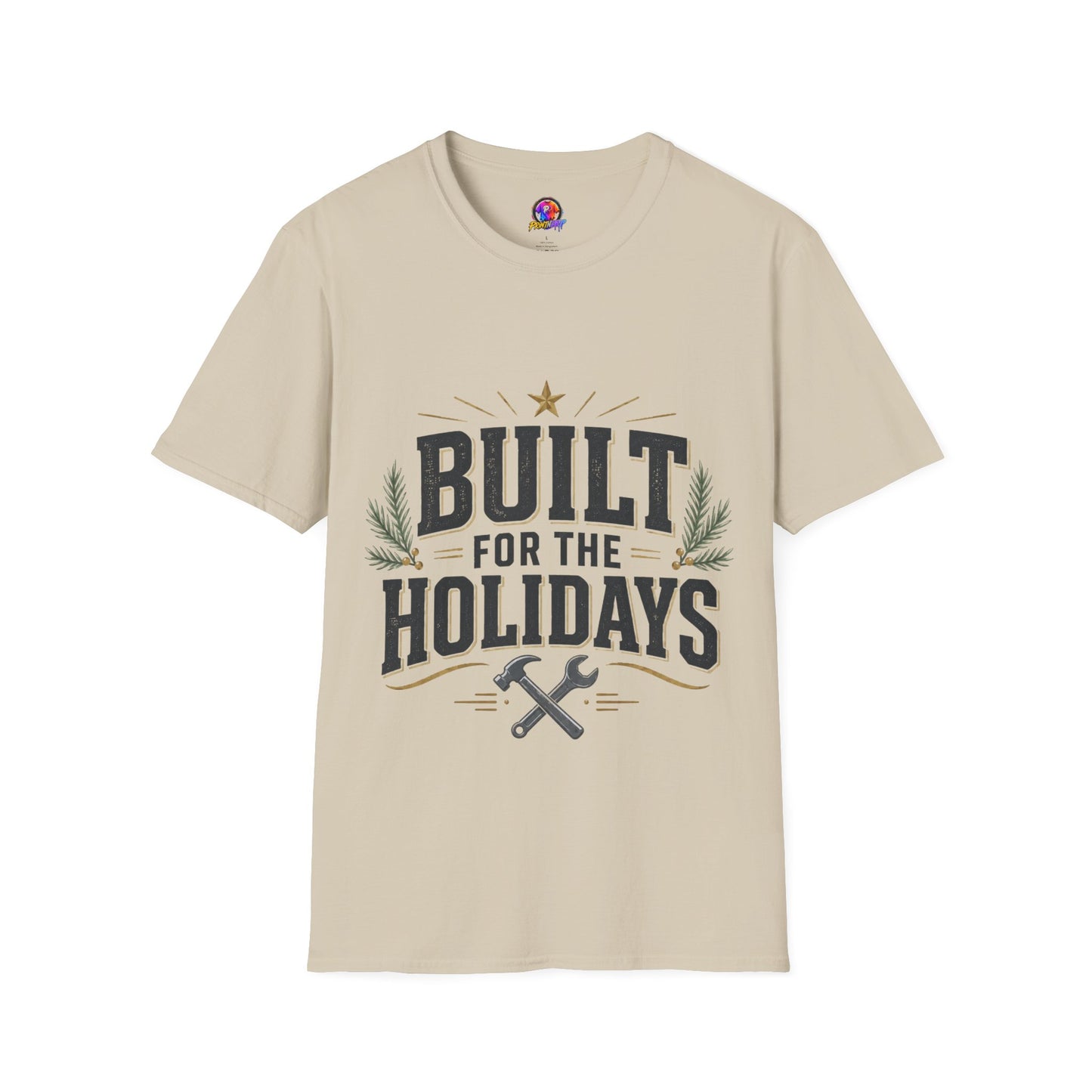 T-Shirt — "Built for the Holidays" Festive Rustic Holiday Tee (Gift for DIYers)