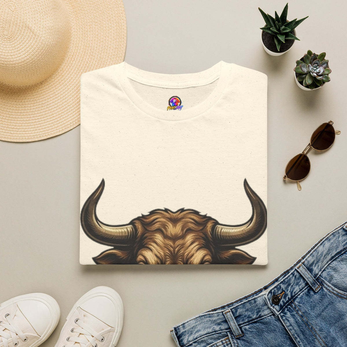 Taurus Bull Head T‑Shirt — Rustic Buffalo Graphic Tee