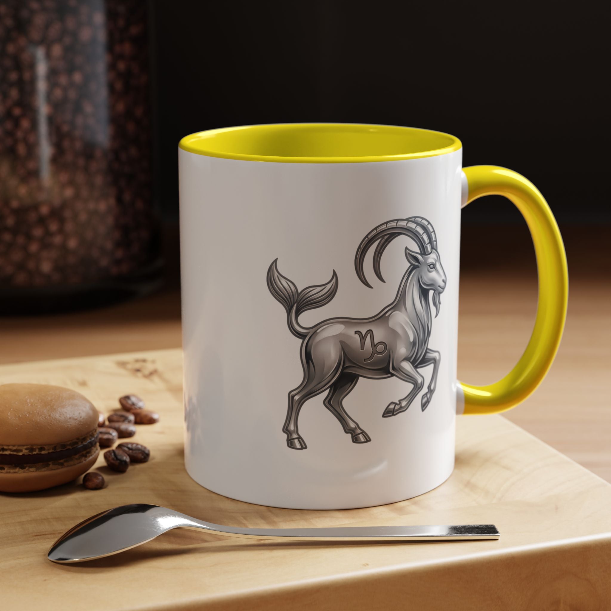 Capricorn Zodiac Accent Coffee Mug — Capricorn Goat Horoscope Gift