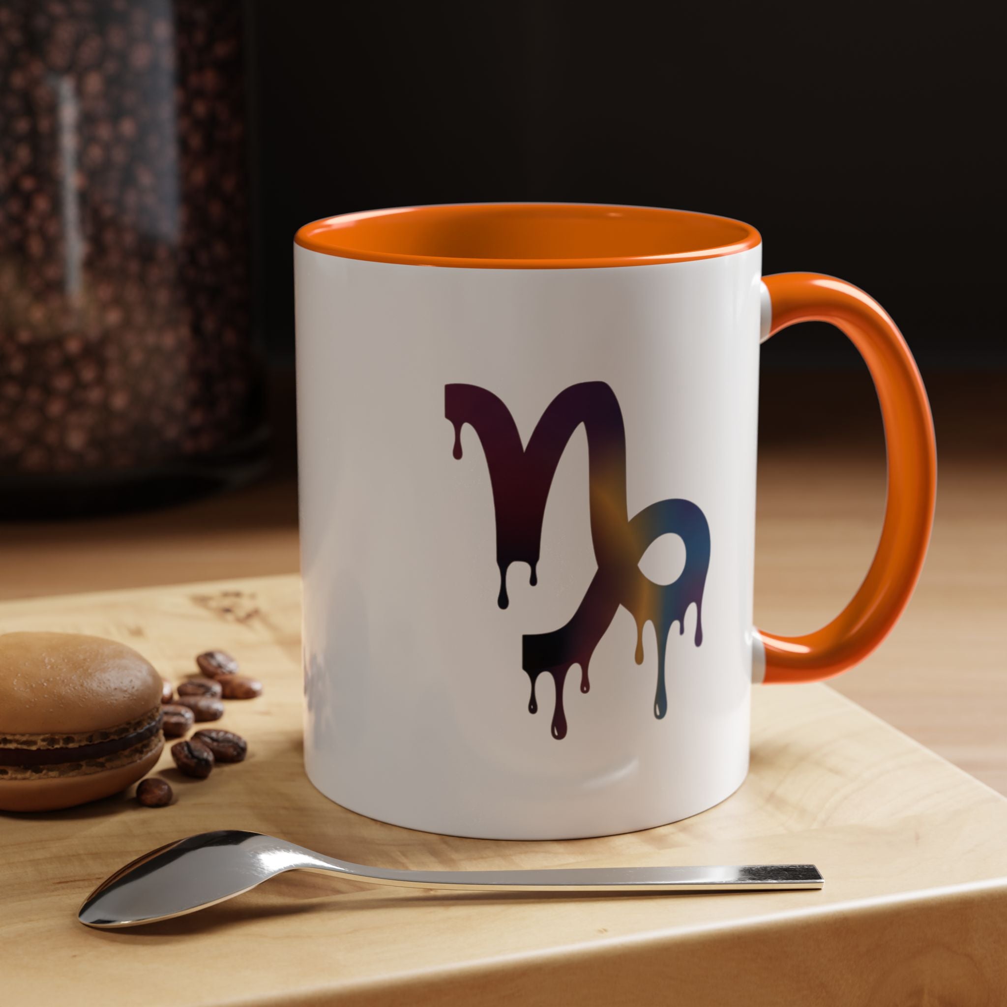 Capricorn Drip Accent Coffee Mug — Zodiac Symbol Gradient