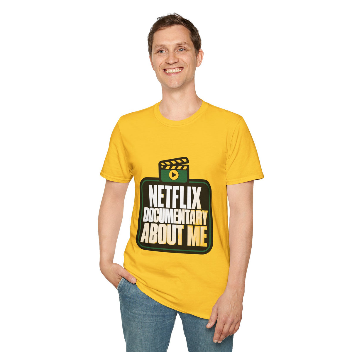 Netflix Documentary About Me Green Block Badge T-Shirt - Funny Sarcastic Pop Culture Tee - Trending Now - September 2026