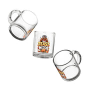 Feast Mode Glass Mug — 10oz Thanksgiving Coffee & Hot Cocoa Cup