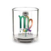 Virgo Zodiac Glass Mug — Rainbow Drip Horoscope Coffee Cup, 10 oz