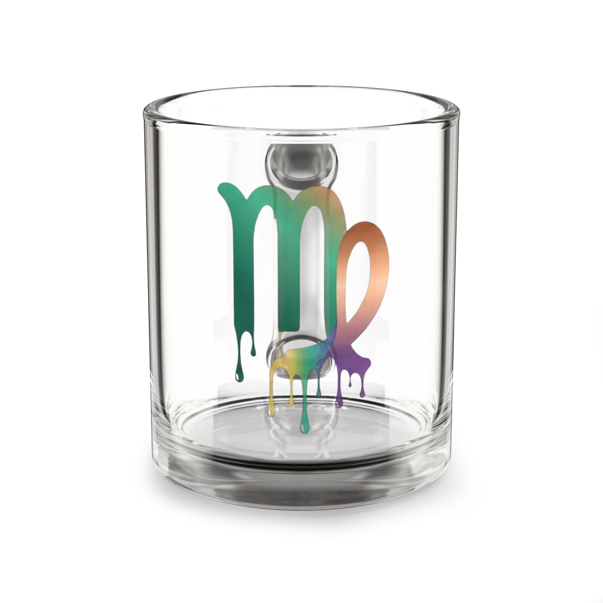 Virgo Zodiac Glass Mug — Rainbow Drip Horoscope Coffee Cup, 10 oz