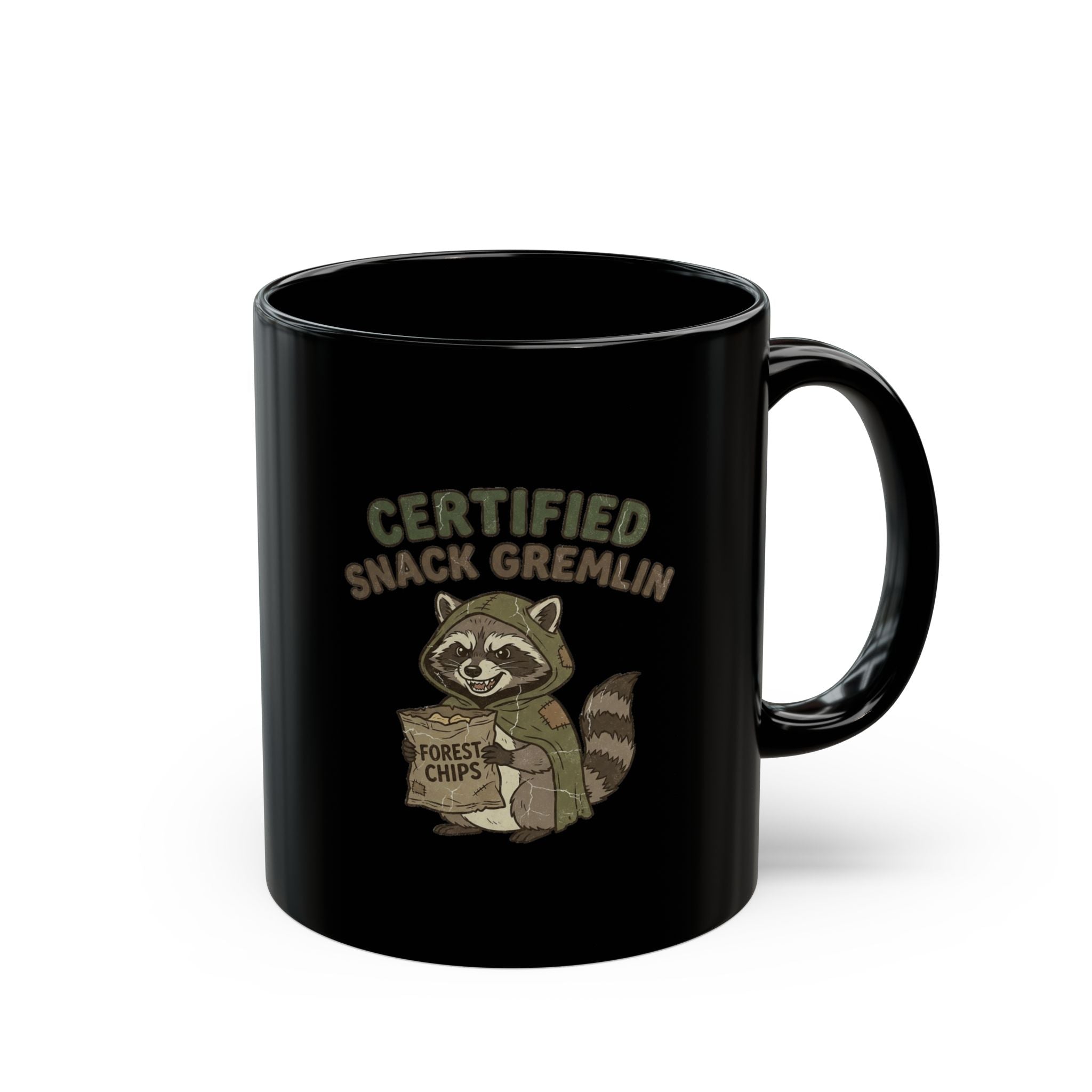 Funny Certified Snack Gremlin Mug — Cute Raccoon Coffee Cup