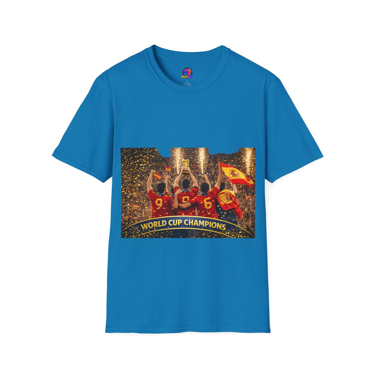 Spain World Cup Champions T‑Shirt — Soccer Trophy Celebration Tee