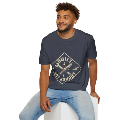 Built Not Bought T-Shirt — Vintage Mechanic Auto Repair Tee