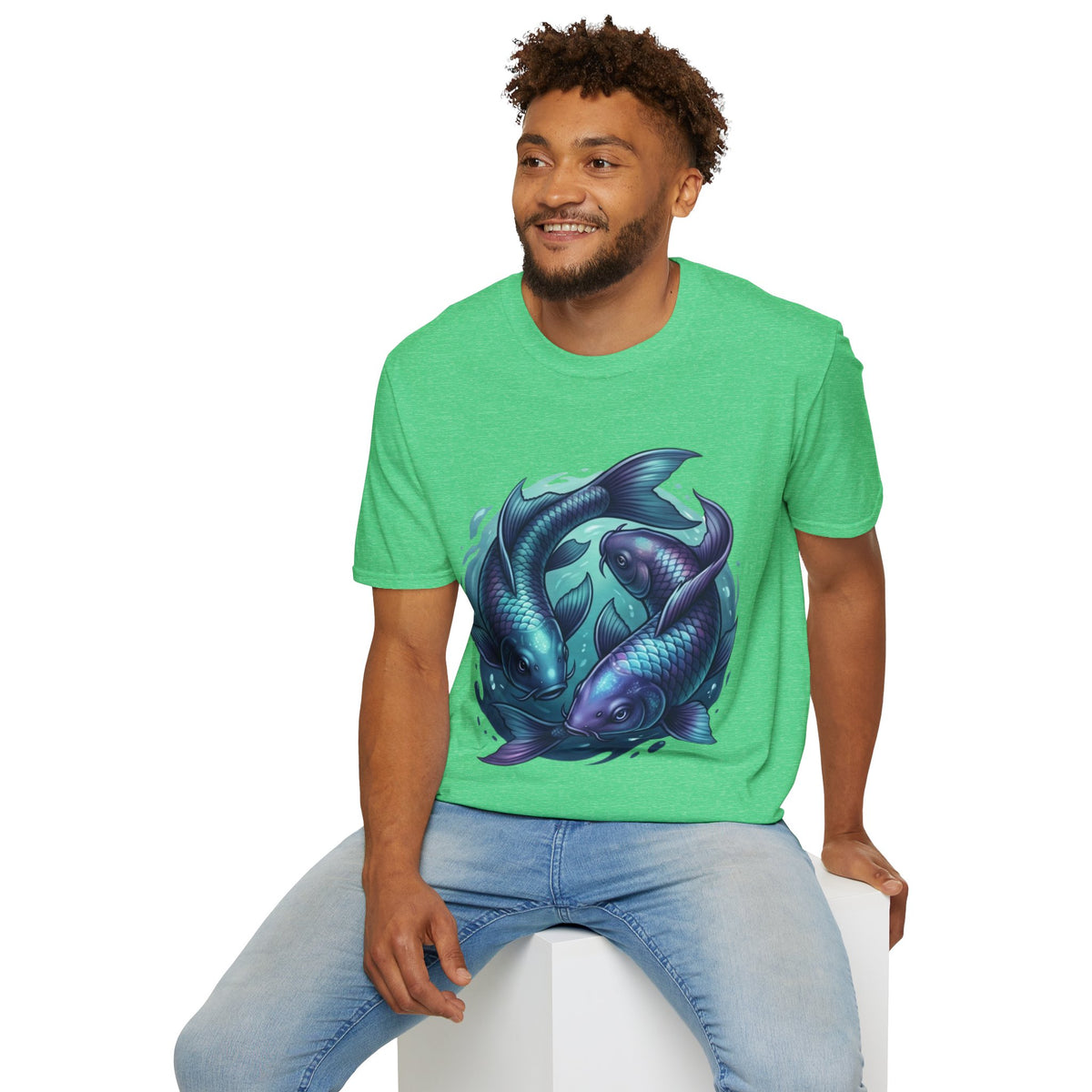 Pisces Zodiac Koi Fish Tee — Yin Yang Aquatic Graphic T-Shirt