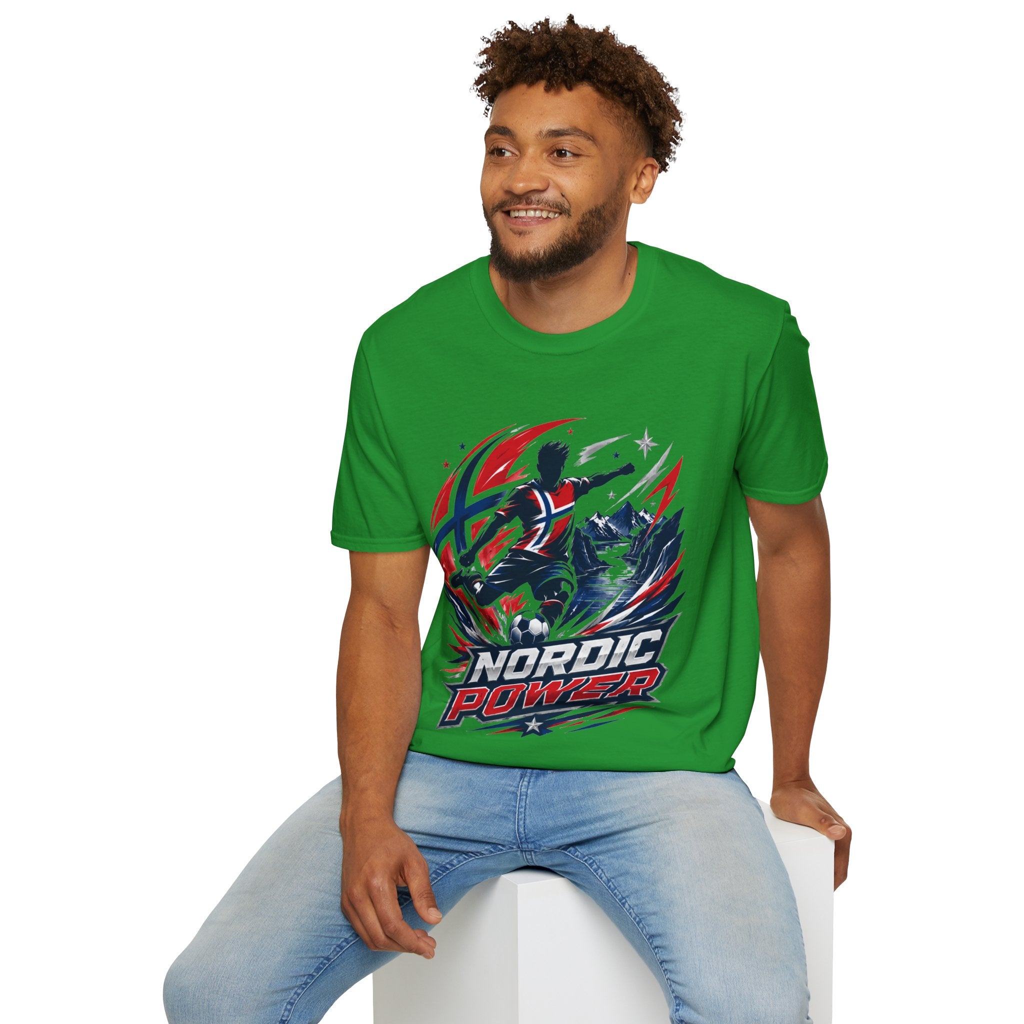 Norway Nordic Power T-Shirt — Viking Flag Silhouette Graphic Tee
