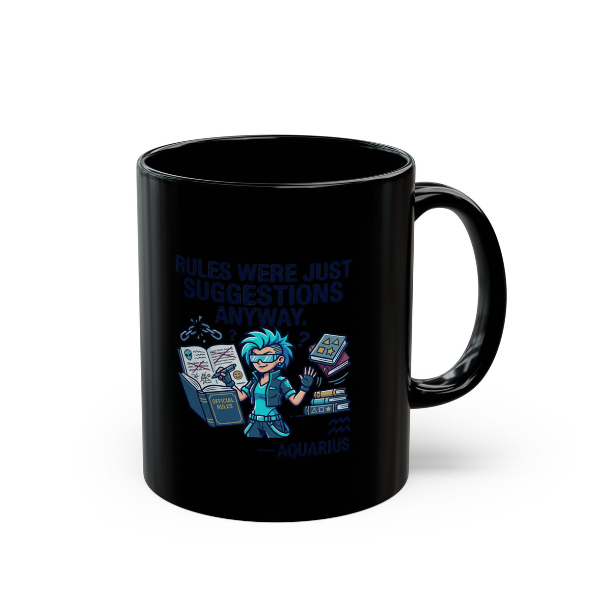 Aquarius Zodiac Mug — 'These Were Just Suggestions' Astrology Coffee Cup