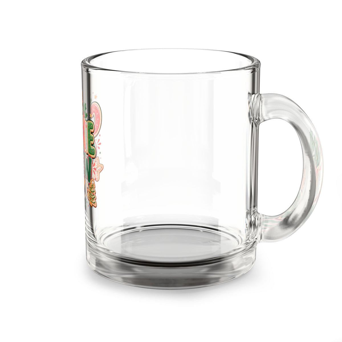 Christmas Glass Mug 10 oz Cookie Crew Glass Mug — 10oz Christmas Cookie Baking Design