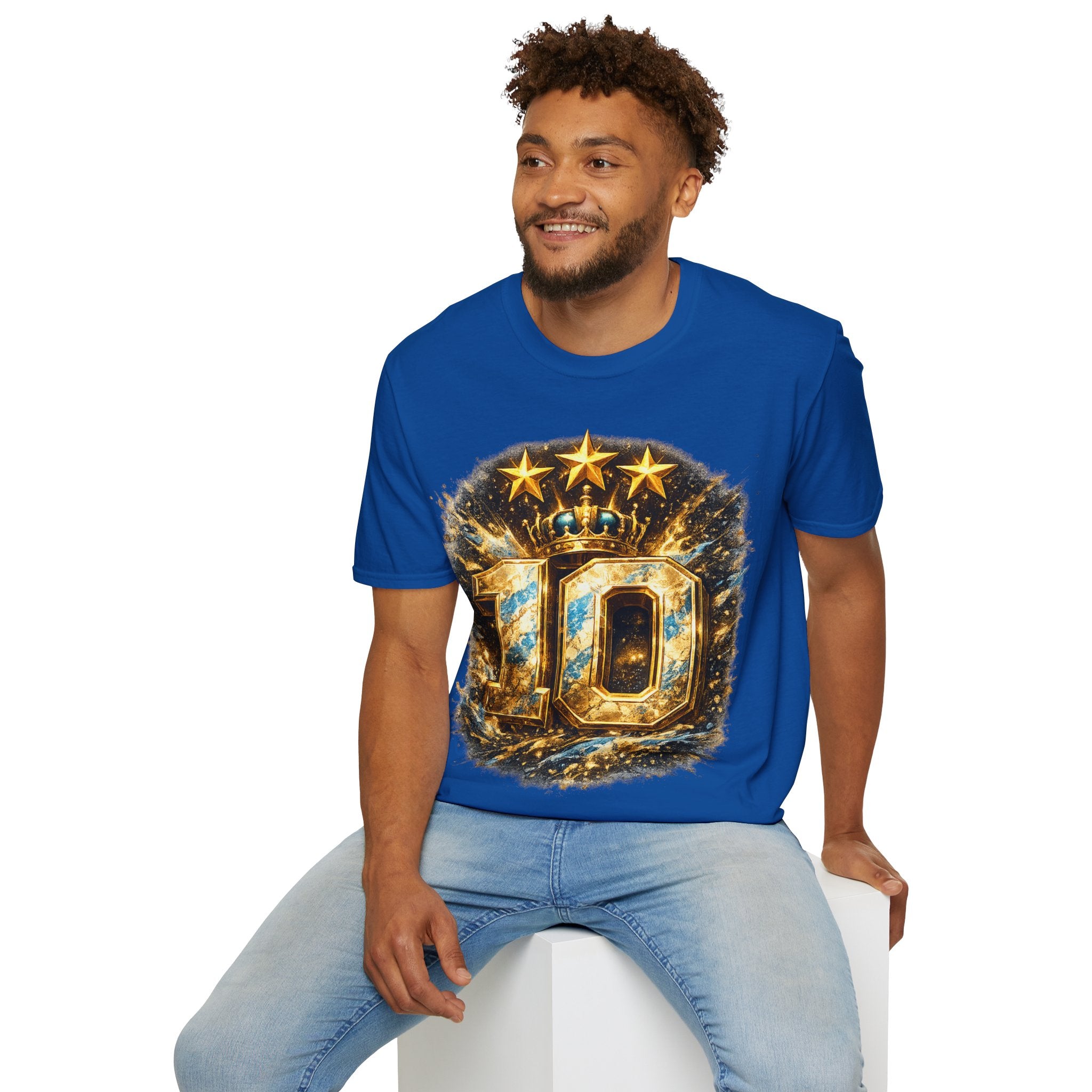 Argentina, MESSI #10 T-Shirt — Gold Crown '10' Victory Graphic Tee