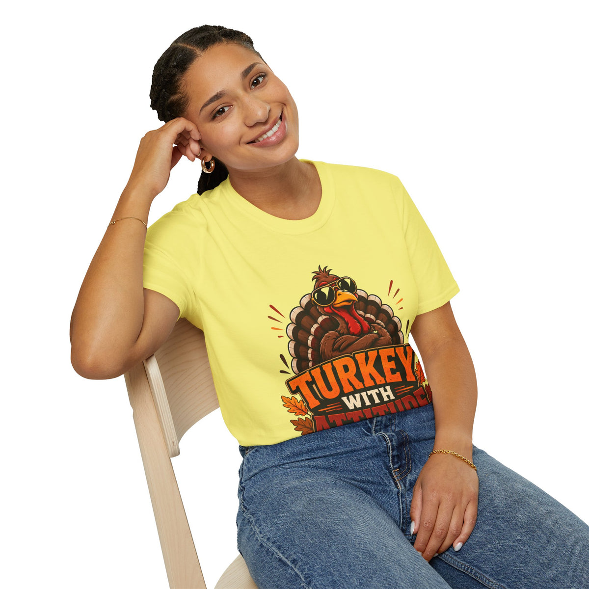 Thanksgiving T-Shirt Turkey With Attitude T-Shirt — Funny Thanksgiving Turkey Graphic Tee
