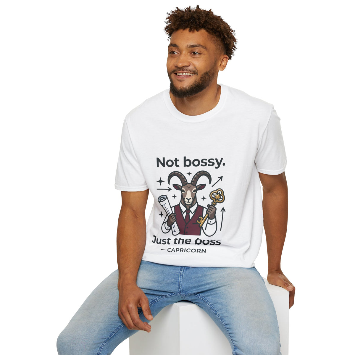 Capricorn T-Shirt — "Not Bossy, Just the Boss" Zodiac Goat Tee