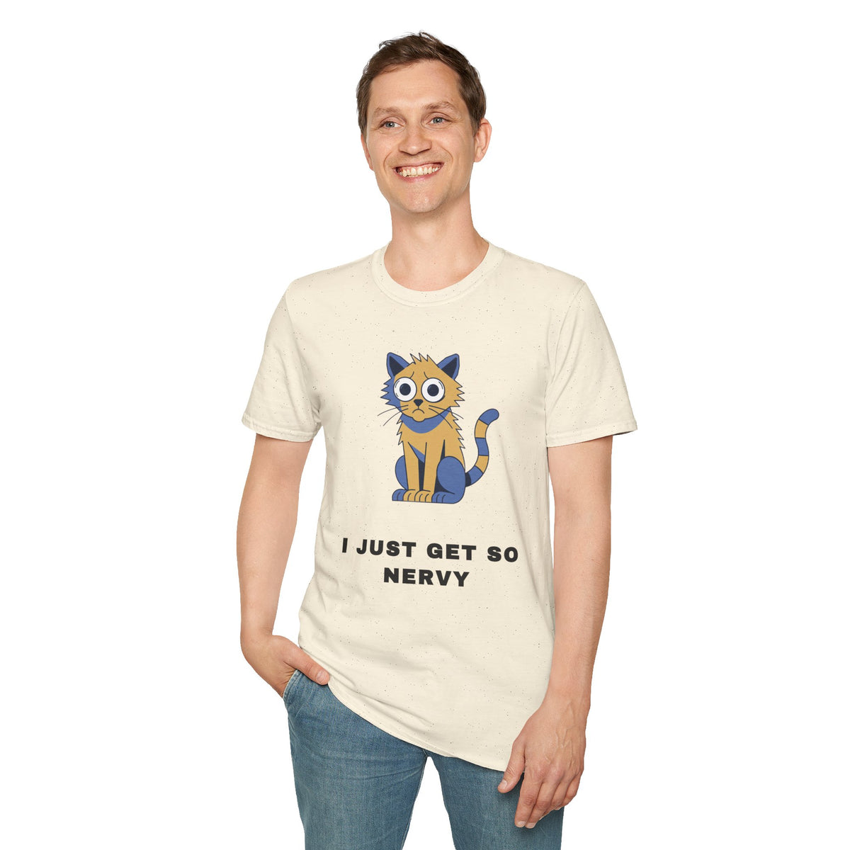I Just Get So Nervy Cat T-Shirt — Cute Anxious Cat Graphic Tee - Trending Now - September 2026