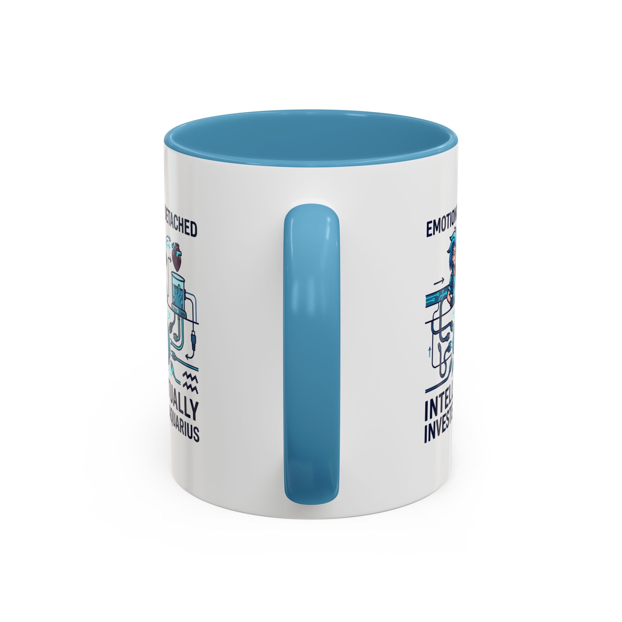 Aquarius Coffee Mug - "Emotionally Detached, Intellectually Invested" Accent Mug 11oz