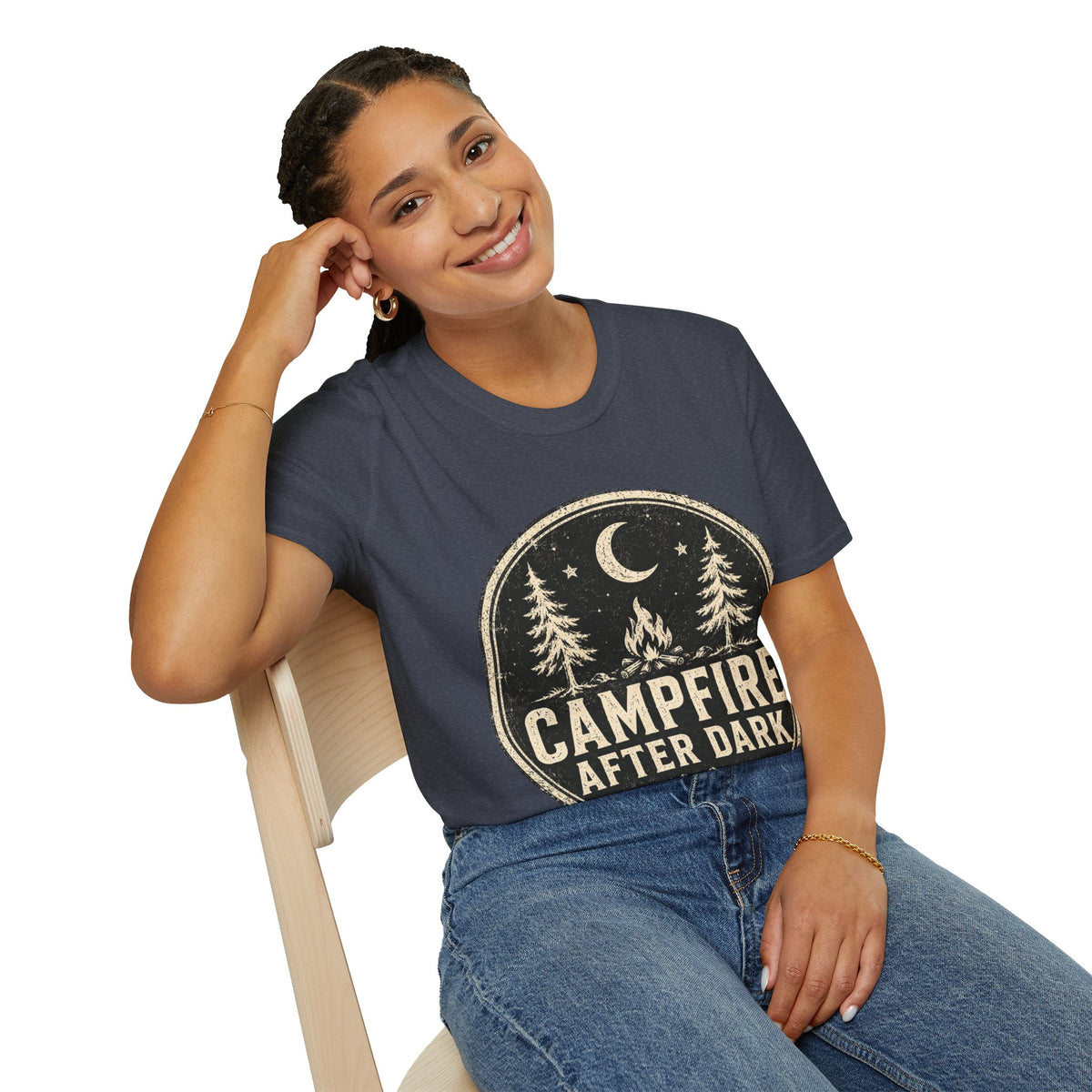 Campfire After Dark Tee — Vintage Wilderness Camping T-Shirt